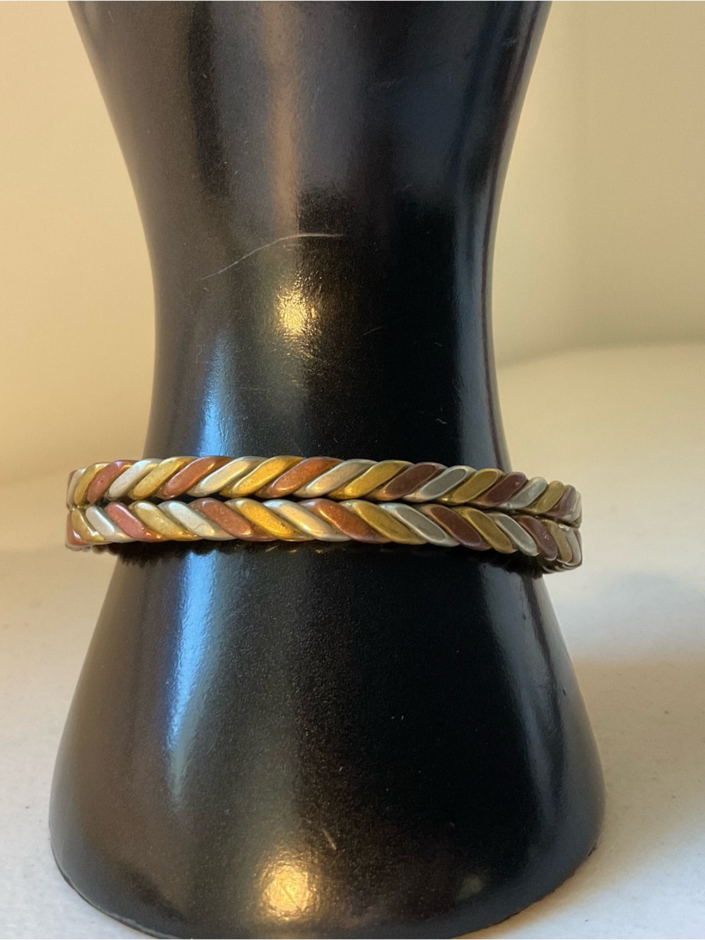 Tricolor Woven Copper Magnetic Cuff Bracelet